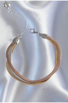 316L Çelik Renkli İtalyan Zincir Model Çoklu Bileklik