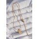 316L Çelik Gold Renk Kare Charm Model Kolye