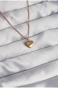 316L Çelik Gold Renk Kalp Model Love Kolye