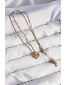 316L Çelik Gold Renk Kalp Model Love Kolye