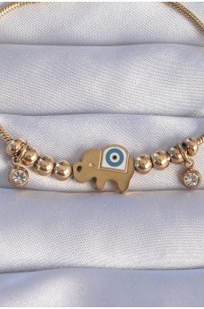 316L Çelik Gold Renk Zirkon Taşlı Nazarlı Fil Tasarımlı Bileklik 316L Çelik Gold Renk Zirkon Taşlı Nazarlı Fil Tasarımlı Bileklik