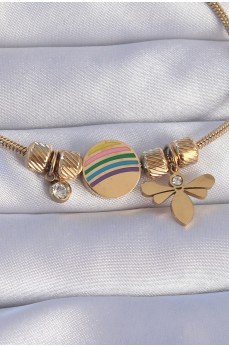 316L Çelik Gold Renk Zirkon Taşlı Gökkuşağı Tasarımlı Yusufçuk Bileklik 316L Çelik Gold Renk Zirkon Taşlı Gökkuşağı Tasarımlı Yusufçuk Bileklik