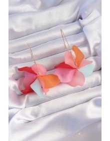 Pirinç Karışık Soft Renkli Flora Küpe