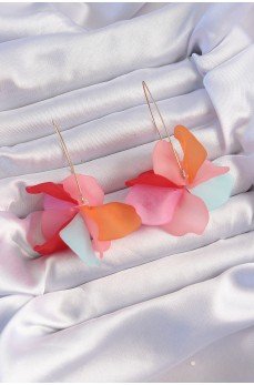 Pirinç Karışık Soft Renkli Flora Küpe Pirinç Karışık Soft Renkli Flora Küpe