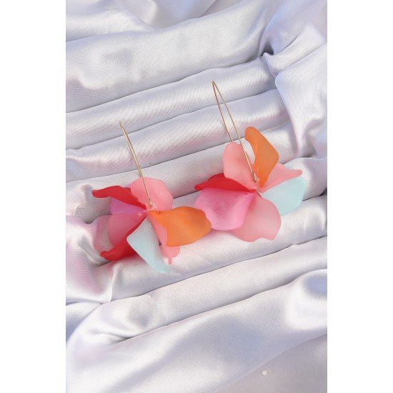 Pirinç Karışık Soft Renkli Flora Küpe Pirinç Karışık Soft Renkli Flora Küpe