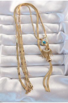 316L Çelik Gold Renk Zirkon Taşlı Göz Detay Nazarlı Uzun Asansör Model Kolye 316L Çelik Gold Renk Zirkon Taşlı Göz Detay Nazarlı Uzun Asansör Model Kolye
