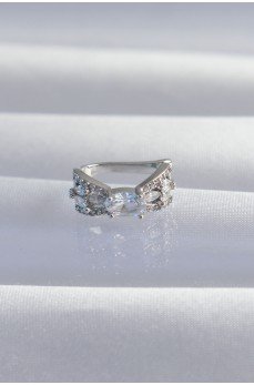 Pirinç Gümüş Renk Zirkon Taş Kaplama Earcuff Küpe