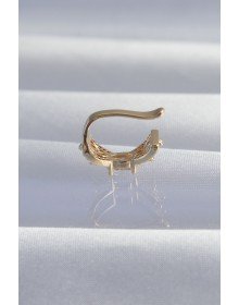 Pirinç Gold Renk Zirkon Taş Kaplama Earcuff Küpe