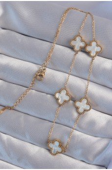 316L Çelik Gold Renk Beyaz Sedefli Yonca Kolye 316L Çelik Gold Renk Beyaz Sedefli Yonca Kolye