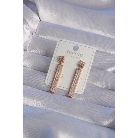 XUPİNG Rose Renk Zirkon Taşlı Su Yolu Küpe