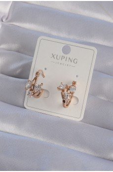 XUPİNG Rose Renk Zirkon Taşlı Halka Küpe