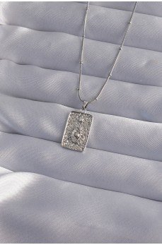 316L Çelik Zincir Gümüş Renk Lazer İşlemeli Göz Figür Tarot Kolye