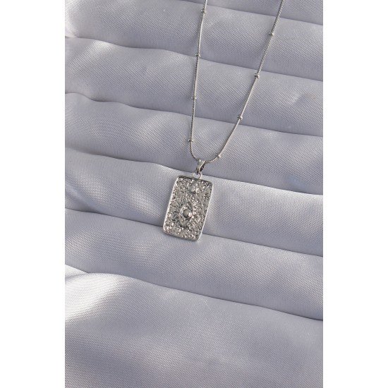 316L Çelik Zincir Gümüş Renk Lazer İşlemeli Göz Figür Tarot Kolye 316L Çelik Zincir Gümüş Renk Lazer İşlemeli Göz Figür Tarot Kolye