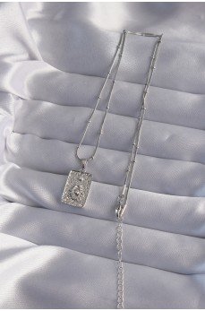 316L Çelik Zincir Gümüş Renk Lazer İşlemeli Göz Figür Tarot Kolye