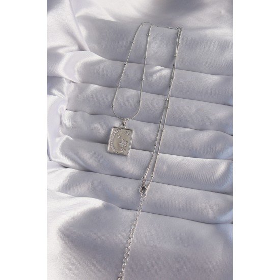 316L Çelik Zincir Gümüş Renk Zirkon Taşlı Ay Yıldız Figürlü Tarot Kolye 316L Çelik Zincir Gümüş Renk Zirkon Taşlı Ay Yıldız Figürlü Tarot Kolye