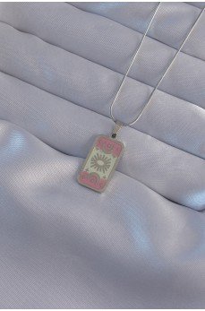 316L Çelik Gümüş Renk Pembe Mineli Ay Figür Tarot Kolye 316L Çelik Gümüş Renk Pembe Mineli Ay Figür Tarot Kolye