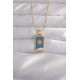 316L Çelik Gold Renk Mavi Mineli Güneş Model Tarot Kolye 316L Çelik Gold Renk Mavi Mineli Güneş Model Tarot Kolye
