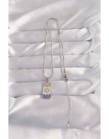 316L Çelik Gümüş Renk Karışık Mineli Ay Figür Tarot Kolye