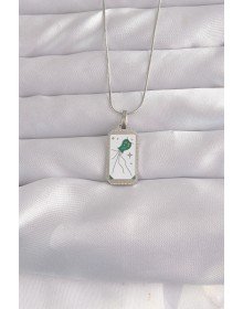 316L Çelik Gümüş Renk Beyaz Mineli Tarot Kolye