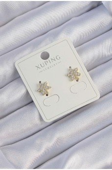 Xuping Gold Renk Zirkon Taşlı Yaprak Küpe
