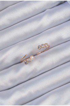 Xuping Rose Renk Zirkon Taşlı Su Yolu Küpe