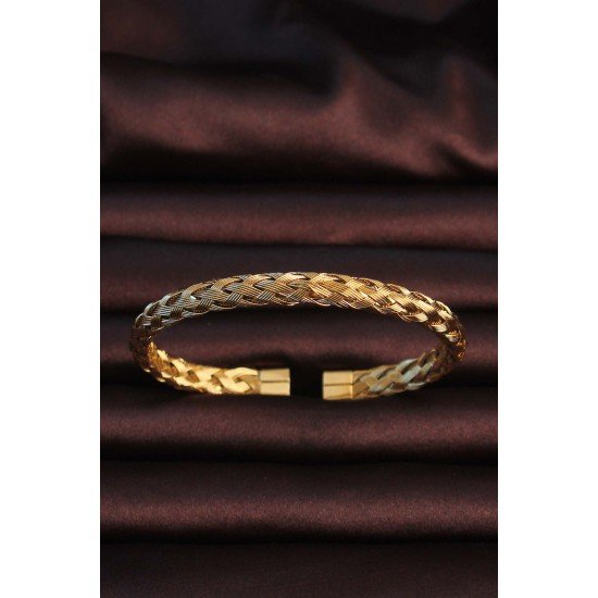 316L Çelik Altın Renk Kalın Yassı Örgü Model Erkek Bileklik 316L Çelik Altın Renk Kalın Yassı Örgü Model Erkek Bileklik