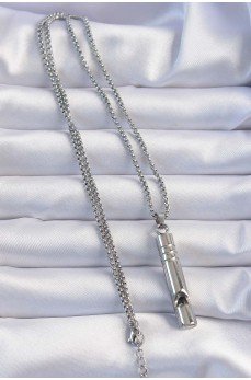 Acil Durum Düdüğü 316L Çelik Kararma Yapmaz Yüksek Desibel Kolye Unisex