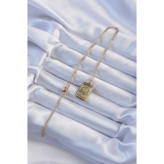 316L Çelik Zincir Eskitme Altın Renk Ay Figürlü Tarot Kolye 316L Çelik Zincir Eskitme Altın Renk Ay Figürlü Tarot Kolye