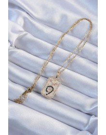 316L Çelik Zincir Altın Renk Zirkon Taşlı Minimal Papatya Figürlü Tarot Kolye
