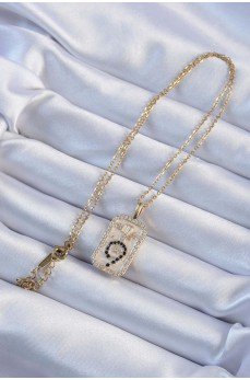 316L Çelik Zincir Altın Renk Zirkon Taşlı Minimal Papatya Figürlü Tarot Kolye
