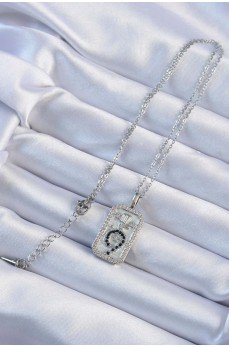 316L Çelik Zincir Gümüş Renk Zirkon Taşlı Minimal Papatya Figürlü Tarot Kolye