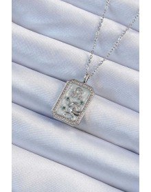 316L Çelik Zincir Gümüş Renk Zirkon Taşlı Aslan Figürlü Tarot Kolye