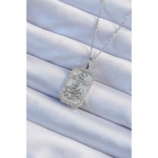 316L Çelik Zincir Gümüş Renk Zirkon Taşlı Çerçeveli Tarot Kolye 316L Çelik Zincir Gümüş Renk Zirkon Taşlı Çerçeveli Tarot Kolye