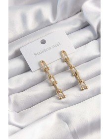 316L Çelik Altın Renk Sallantılı Model Küpe