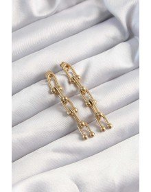 316L Çelik Altın Renk Sallantılı Model Küpe