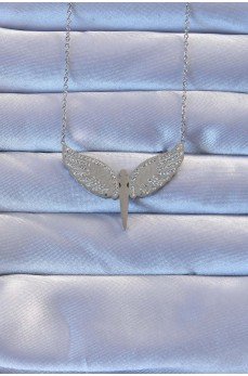 316L Çelik Gümüş Renk Zirkon Taşlı Mikail Kolye