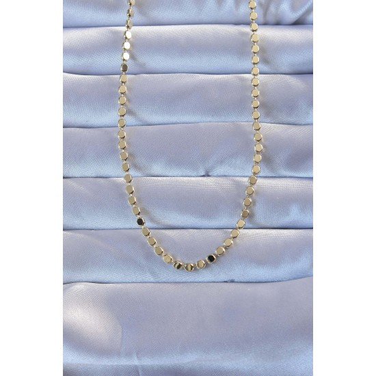 Pirinç Gold Renk Parçalı Ezme Kolye Pirinç Gold Renk Parçalı Ezme Kolye