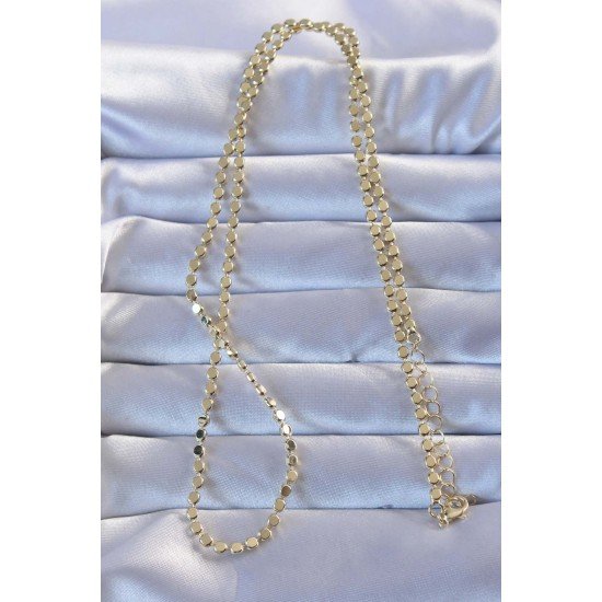 Pirinç Gold Renk Parçalı Ezme Kolye Pirinç Gold Renk Parçalı Ezme Kolye