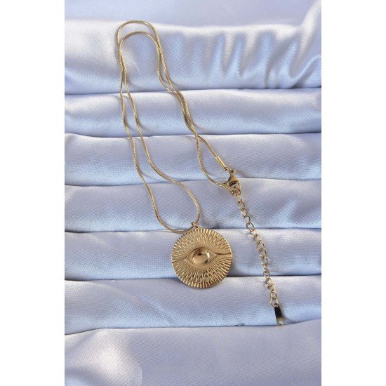 316L Altın Renk İşlemeli Göz Kolye 316L Altın Renk İşlemeli Göz Kolye