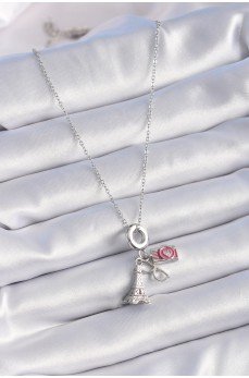 316L Çelik Gümüş Renk Eyfel Kule Fotoğraf Makinesi Model Charm Kadın Kolye 316L Çelik Gümüş Renk Eyfel Kule Fotoğraf Makinesi Model Charm Kadın Kolye