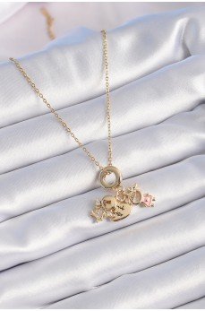 316L Çelik Gold Renk Zirkon Taş Detay Çocuk Figür Charm Model Kadın Kolye 316L Çelik Gold Renk Zirkon Taş Detay Çocuk Figür Charm Model Kadın Kolye