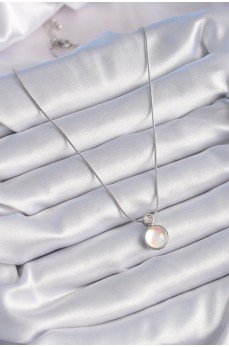 316L Çelik Gümüş Renk Beyaz Sedefli Vintage Model Kadın Kolye 316L Çelik Gümüş Renk Beyaz Sedefli Vintage Model Kadın Kolye