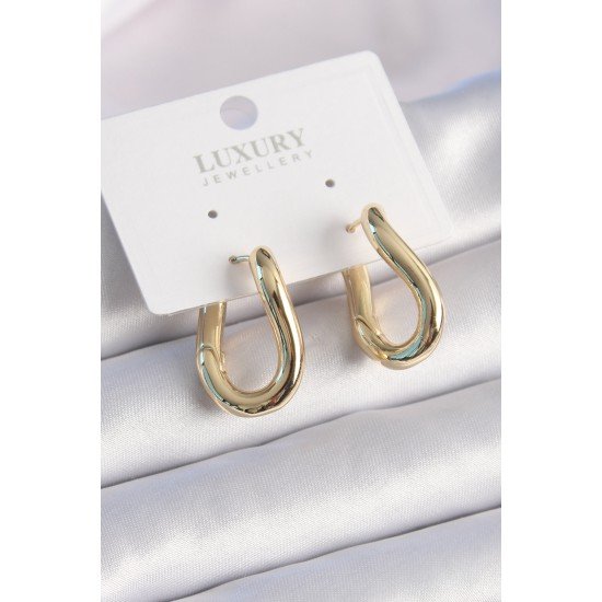 Pirinç Gold Renk Halka Model Kadın Küpe Pirinç Gold Renk Halka Model Kadın Küpe