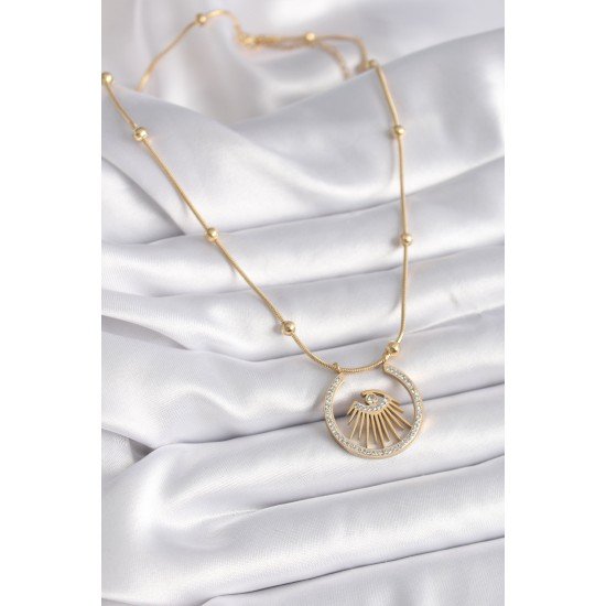 316L Çelik Gold Renk Zirkon Taşlı Göz Model Kadın Kolye 316L Çelik Gold Renk Zirkon Taşlı Göz Model Kadın Kolye