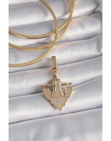 Pirinç Gold Renk Zirkon Taşlı Çapa Model Ajda Charm