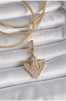 Pirinç Gold Renk Zirkon Taşlı Çapa Model Ajda Charm