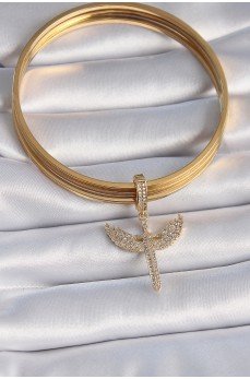 Pirinç Gold Renk Zirkon Taşlı Mikail Model Ajda Charm Pirinç Gold Renk Zirkon Taşlı Mikail Model Ajda Charm