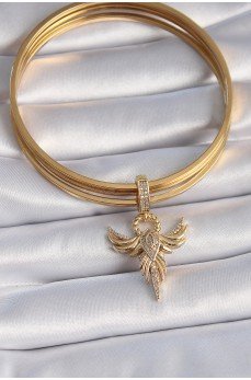 Pirinç Gold Renk Zirkon Taşlı Anka Kuşu Model Ajda Charm