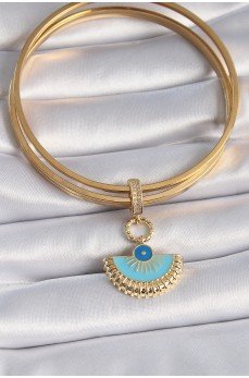 Pirinç Gold Renk Nazar Boncuklu Ajda Charm