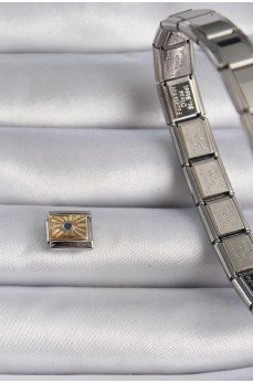 316L Çelik Gümüş Renk Altın Göz İşlemeli Nomination Charm